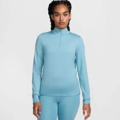 Nike T-shirt Et Manches Longues Running^Dri-FIT Swift Element UV Half Zip Bleu