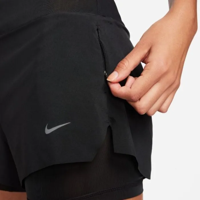 Nike Short Running^Dri-FIT Swift Mid-Rise 2in1 Shorts Noir