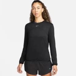 Nike T-shirt Et Manches Longues Running^Dri-FIT Swift UV Crew Long Sleeve Tee Noir