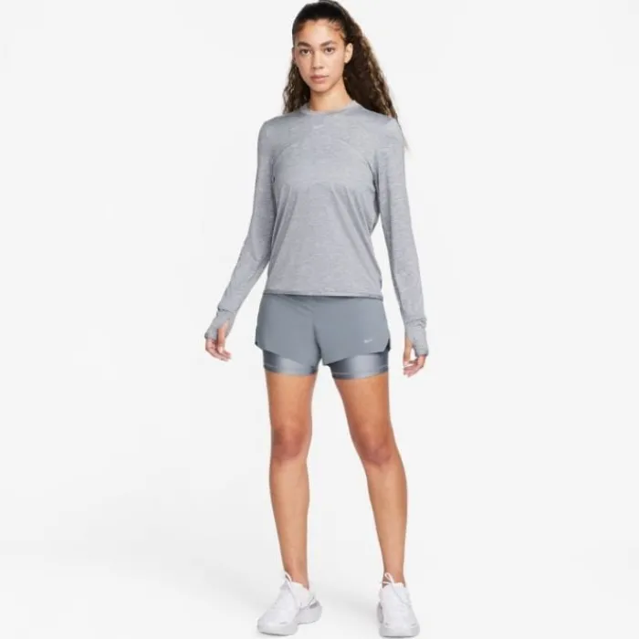 Nike T-shirt Et Manches Longues Running^Dri-FIT Swift UV Crew Long Sleeve Tee Gris