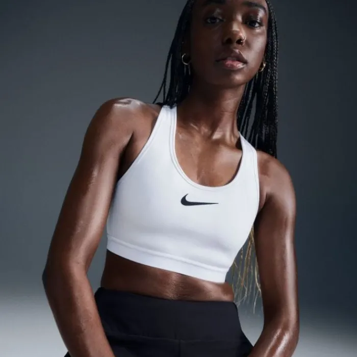 Nike Brassière De Sport^Dri-FIT Swoosh High Support Bra Blanc