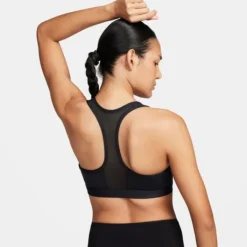 Nike Brassière De Sport^Dri-FIT Swoosh Padded Medium Support Full Zip Bra Noir