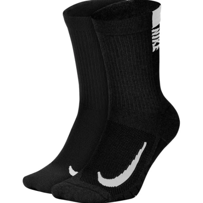 Nike Chaussettes|Chaussettes Running^Multiplier Crew 2-Pack Socks Noir