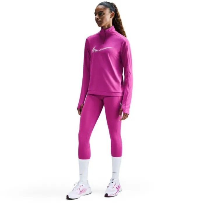 Nike T-shirt Et Manches Longues Running^Swoosh Heathered Half Zip Midlayer Rose