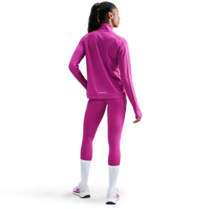 Nike T-shirt Et Manches Longues Running^Swoosh Heathered Half Zip Midlayer Rose