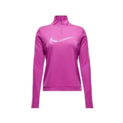 Nike T-shirt Et Manches Longues Running^Swoosh Heathered Half Zip Midlayer Rose