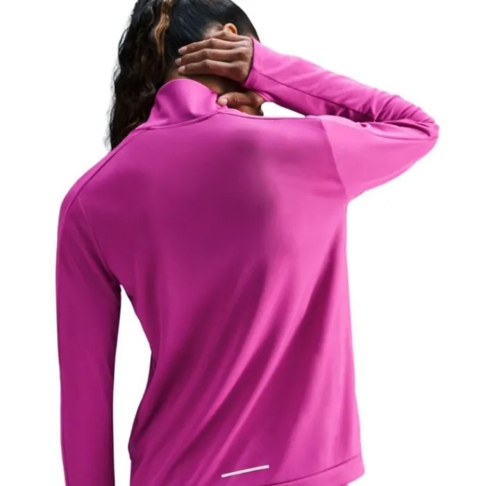 Nike T-shirt Et Manches Longues Running^Swoosh Heathered Half Zip Midlayer Rose