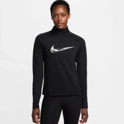 Nike Sous Vetement Sport|T-shirt Et Manches Longues Running^Swoosh HyperBright Half Zip Long Sleeve Midlayer Noir