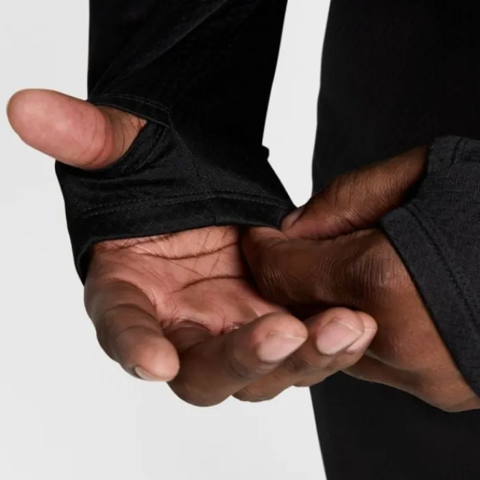 Nike T-shirt Et Manches Longues Running^Therma-FIT Water-Repellent Sphere Element Half Zip Noir