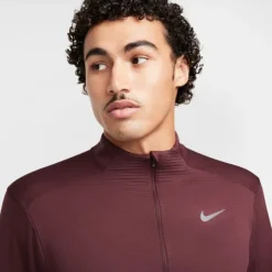 Nike T-shirt Et Manches Longues Running^Therma-FIT Water-Repellent Element Half Zip Rouge