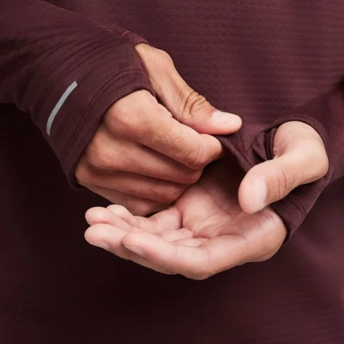 Nike T-shirt Et Manches Longues Running^Therma-FIT Water-Repellent Element Half Zip Rouge
