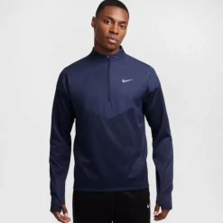 Nike T-shirt Et Manches Longues Running^Therma-FIT Water-Repellent Sphere Element Half Zip Bleu