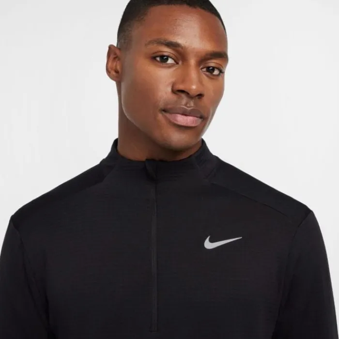 Nike T-shirt Et Manches Longues Running^Therma-FIT Water-Repellent Element Half Zip Noir
