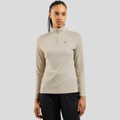 Odlo T-shirt Et Manches Longues Running^Essentials Ceramiwarm Mid Layer Half Zip Gris