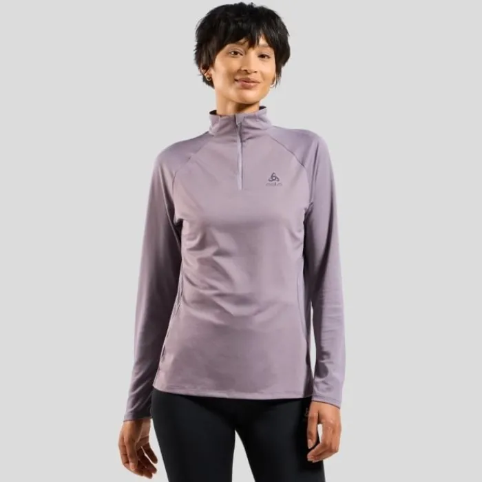 Odlo T-shirt Et Manches Longues Running^Essentials Ceramiwarm Mid Layer Half Zip Mauve