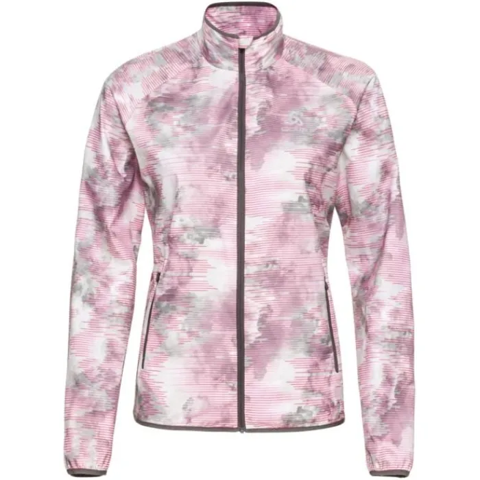 Odlo Veste Running^Jacket Essential Light Print Blanc