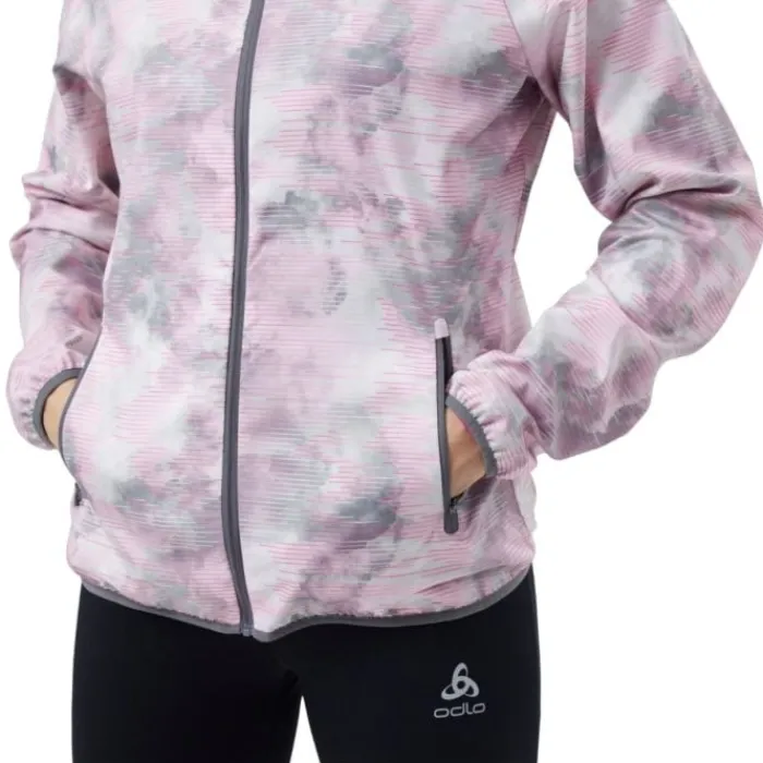 Odlo Veste Running^Jacket Essential Light Print Blanc