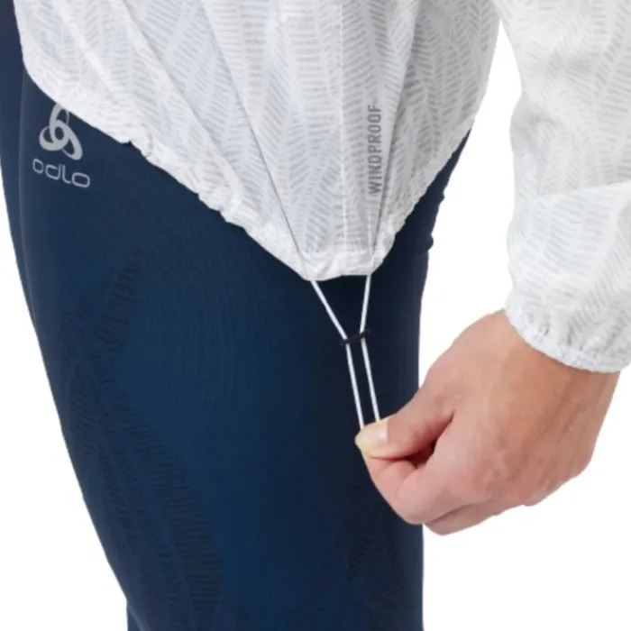 Odlo Veste Running^Jacket Zeroweight Print Blanc