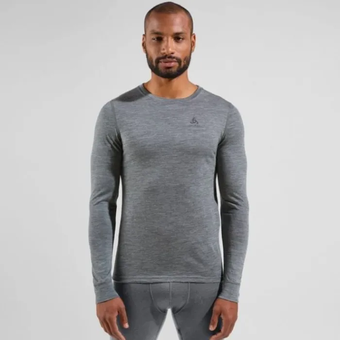 Odlo T-shirt Et Manches Longues Running^Merino 200 BL Top Crew Neck L/S Gris