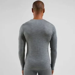 Odlo T-shirt Et Manches Longues Running^Merino 200 BL Top Crew Neck L/S Gris