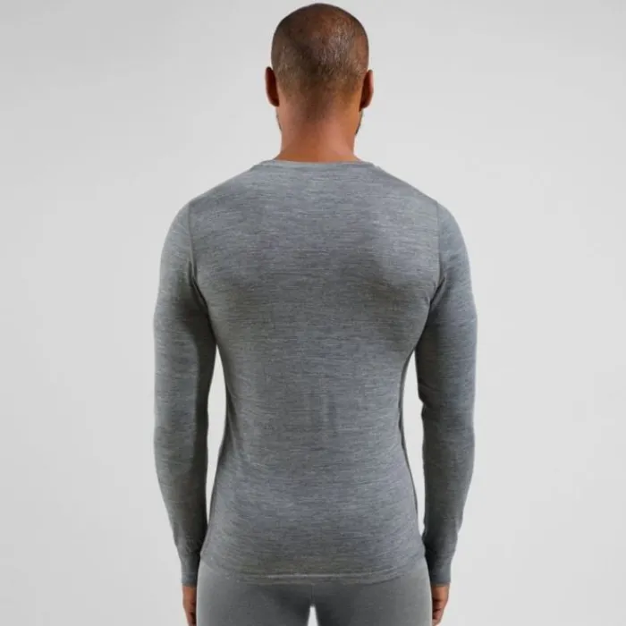 Odlo T-shirt Et Manches Longues Running^Merino 200 BL Top Crew Neck L/S Gris