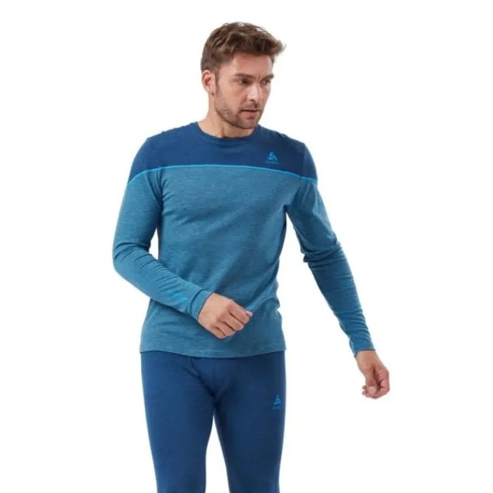 Odlo T-shirt Et Manches Longues Running^Top Crew Neck Long Sleeve Perfomance Bleu