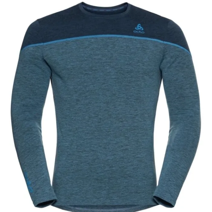 Odlo T-shirt Et Manches Longues Running^Top Crew Neck Long Sleeve Perfomance Bleu
