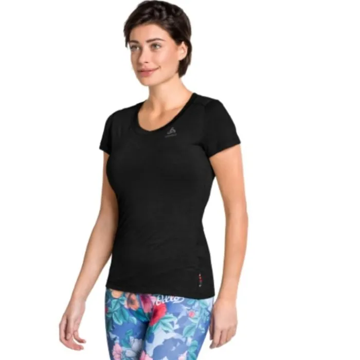 Odlo T-shirt Et Manches Longues Running^Top Crew Neck Short Sleeve Noir