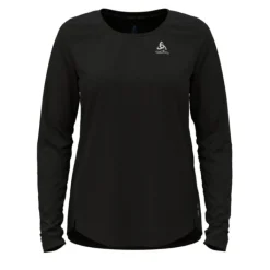 Odlo T-shirt Et Manches Longues Running^T-shirt Crew Neck Long Sleeve Zeroweight Noir