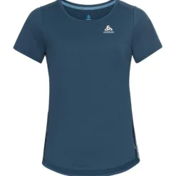 Odlo T-shirt Et Manches Longues Running^T-shirt Short Sleeve Crew neck Zeroweight Bleu