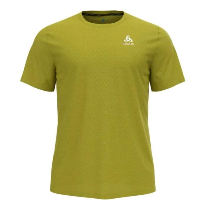 Odlo T-shirt Et Manches Longues Running^T-Shirt Short Sleeve Crew Neck Run Easy Jaune