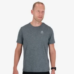 Odlo T-shirt Et Manches Longues Running^T-Shirt Short Sleeve Crew Neck Run Easy Gris