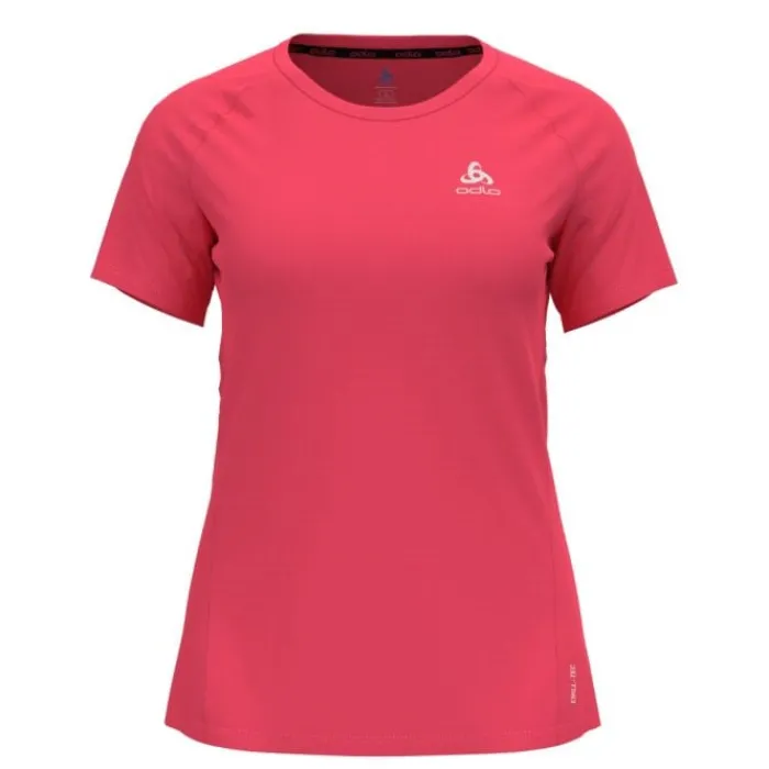 Odlo T-shirt Et Manches Longues Running^T-shirt Short Sleeve Crew neck Zeroweight Rose