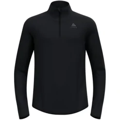 Odlo T-shirt Et Manches Longues Running^Zeroweight Mid Layer Warm Half Zip Noir