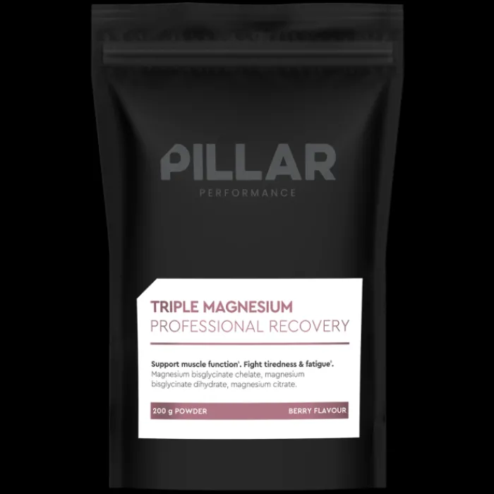 PillarPerformance Nutrition Sportive^Triple Magnesium Professional Recovery Powder Berry Pouch (200g) Blanc