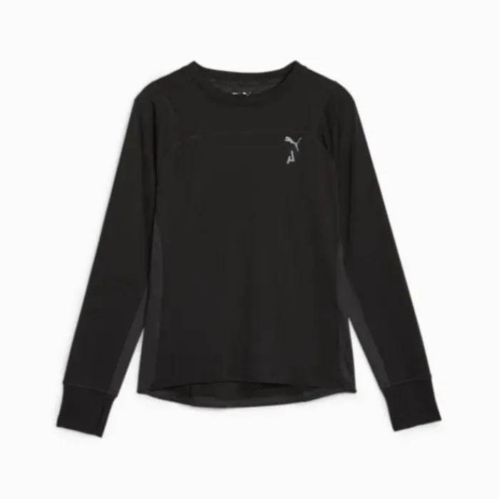 Puma T-shirt Et Manches Longues Running^Seasons Polypropylene Rain Long Sleeve Noir