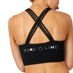 PureLime Brassière De Sport^Seamless Rib Bra Top Noir