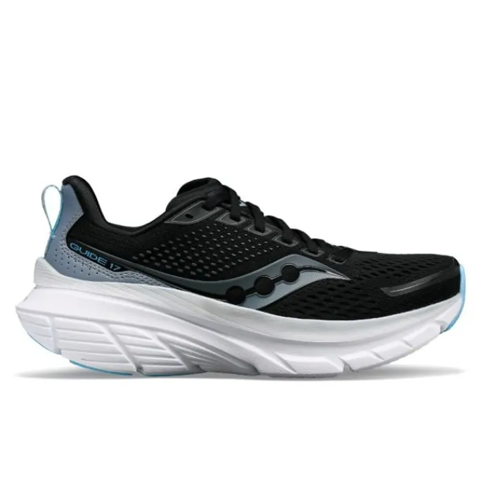 Saucony Chaussures Running Pied Large|Chaussures Pronation^Guide 17 Wide Noir