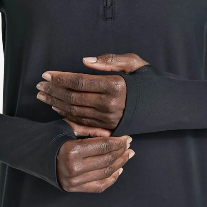 Saucony T-shirt Et Manches Longues Running^Solstice 1/4 Zip Noir