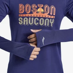 Saucony T-shirt Et Manches Longues Running^Stopwatch Graphic Long Sleeve Mauve