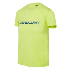 Saucony T-shirt Et Manches Longues Running^Stopwatch Graphic Short Sleeve Vert