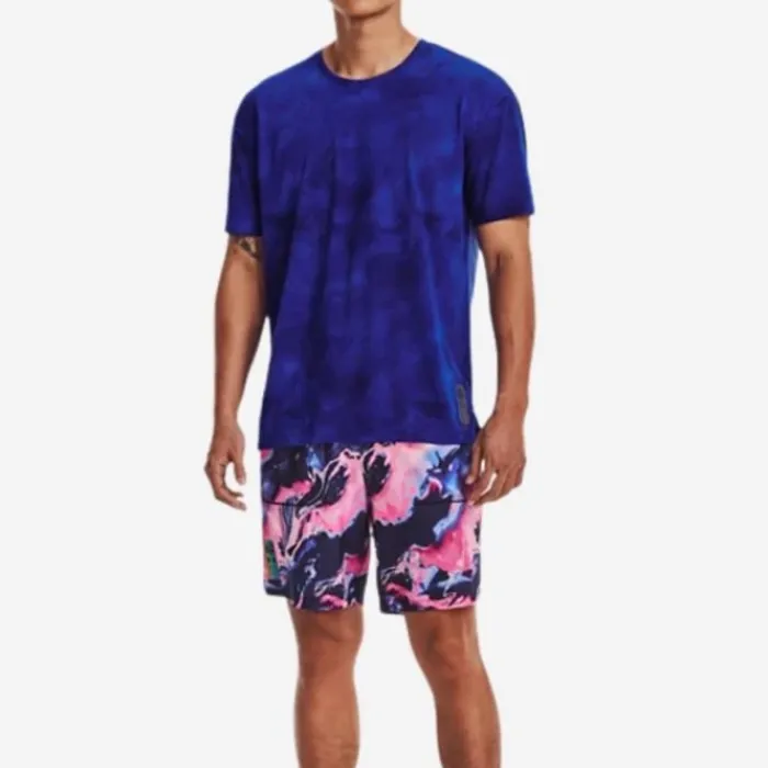 Under Armour T-shirt Et Manches Longues Running^Run Anywhere Streaker Short Sleeve Bleu