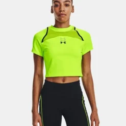 Under Armour T-shirt Et Manches Longues Running^Run Anywhere Crop SS Jaune