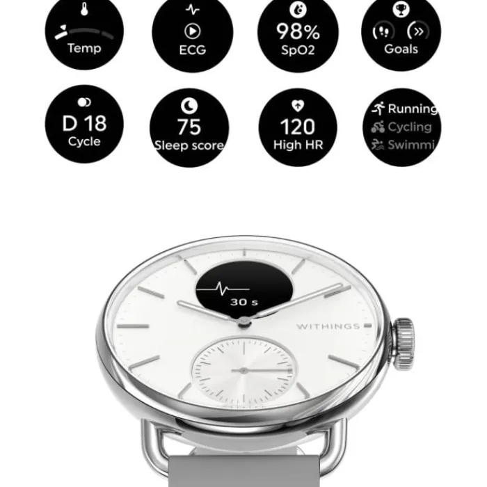 Withings Montres Course À Pied^Scanwatch 2 38mm Blanc