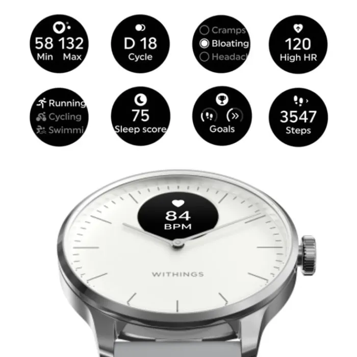 Withings Montres Course À Pied^Scanwatch Light 37mm Blanc