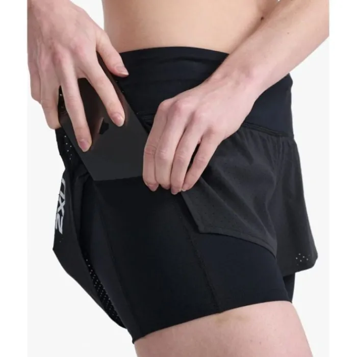 2XU Short Running^Aero 2in1 4 inch Shorts Noir