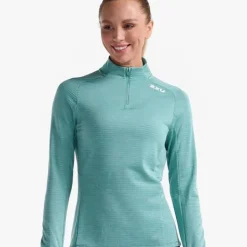 2XU T-shirt Et Manches Longues Running^Ignition 1/4 Zip Vert