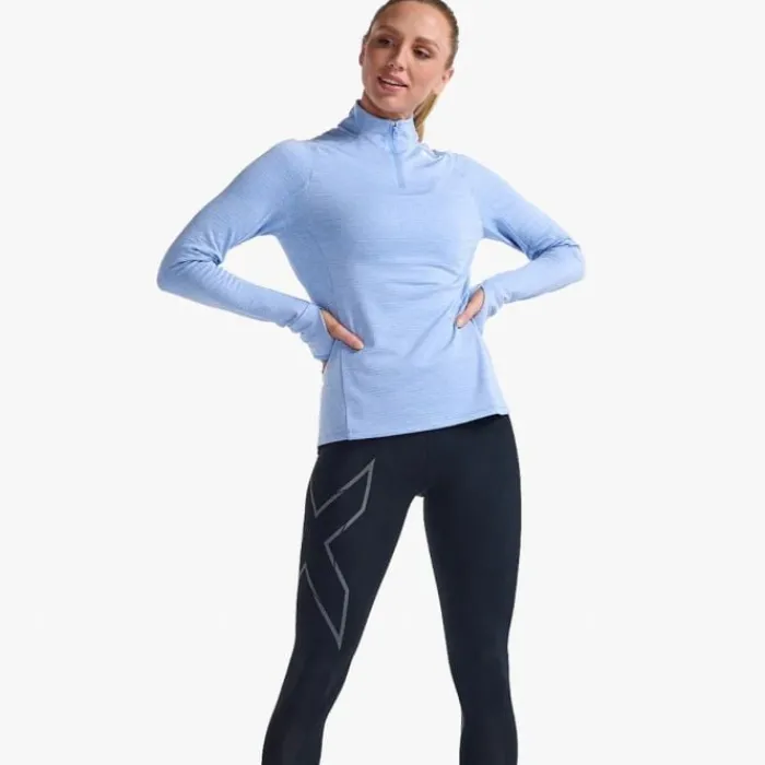 2XU T-shirt Et Manches Longues Running^Ignition 1/4 Zip Bleu