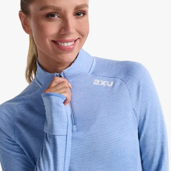 2XU T-shirt Et Manches Longues Running^Ignition 1/4 Zip Bleu