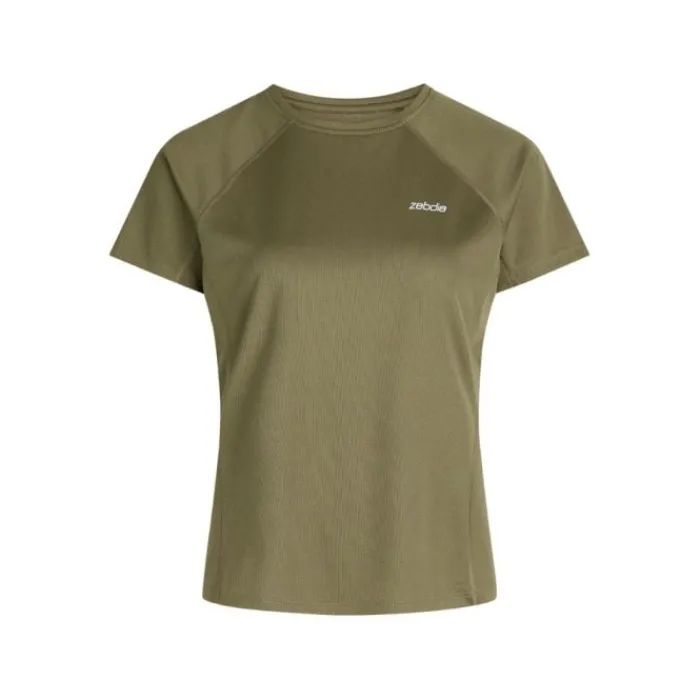 Zebdia T-shirt Et Manches Longues Running^Chest Print Sports SS Tee Vert